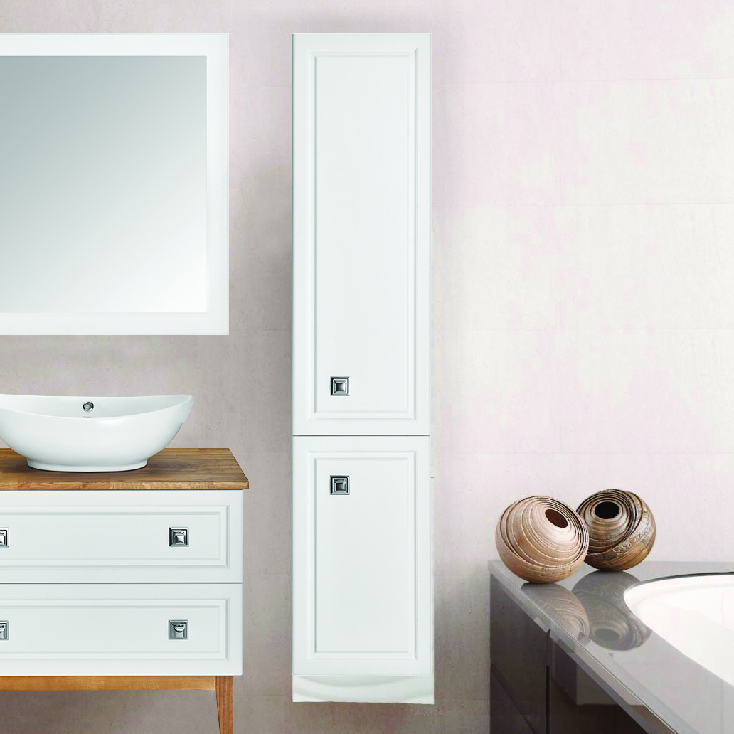 

Шкаф пенал для ванной ASB-Woodline Каталина 35 белый