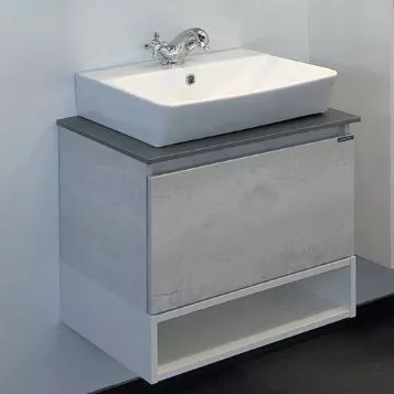 

COMFORTY. Тумба-умывальник "Прага-60" дуб белый с серой NEW столешницей, с раковиной COMFORTY 9055RA-50
