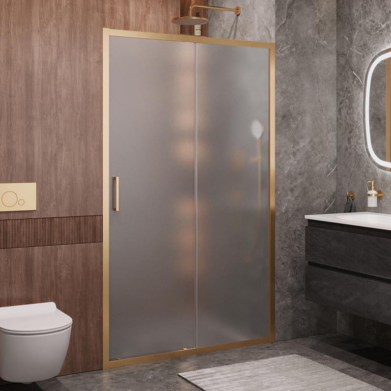 

Душевая дверь в нишу Cezares Molveno BF 1 120 P BORO 120 см, профиль брашированное золото, стекло рифленое