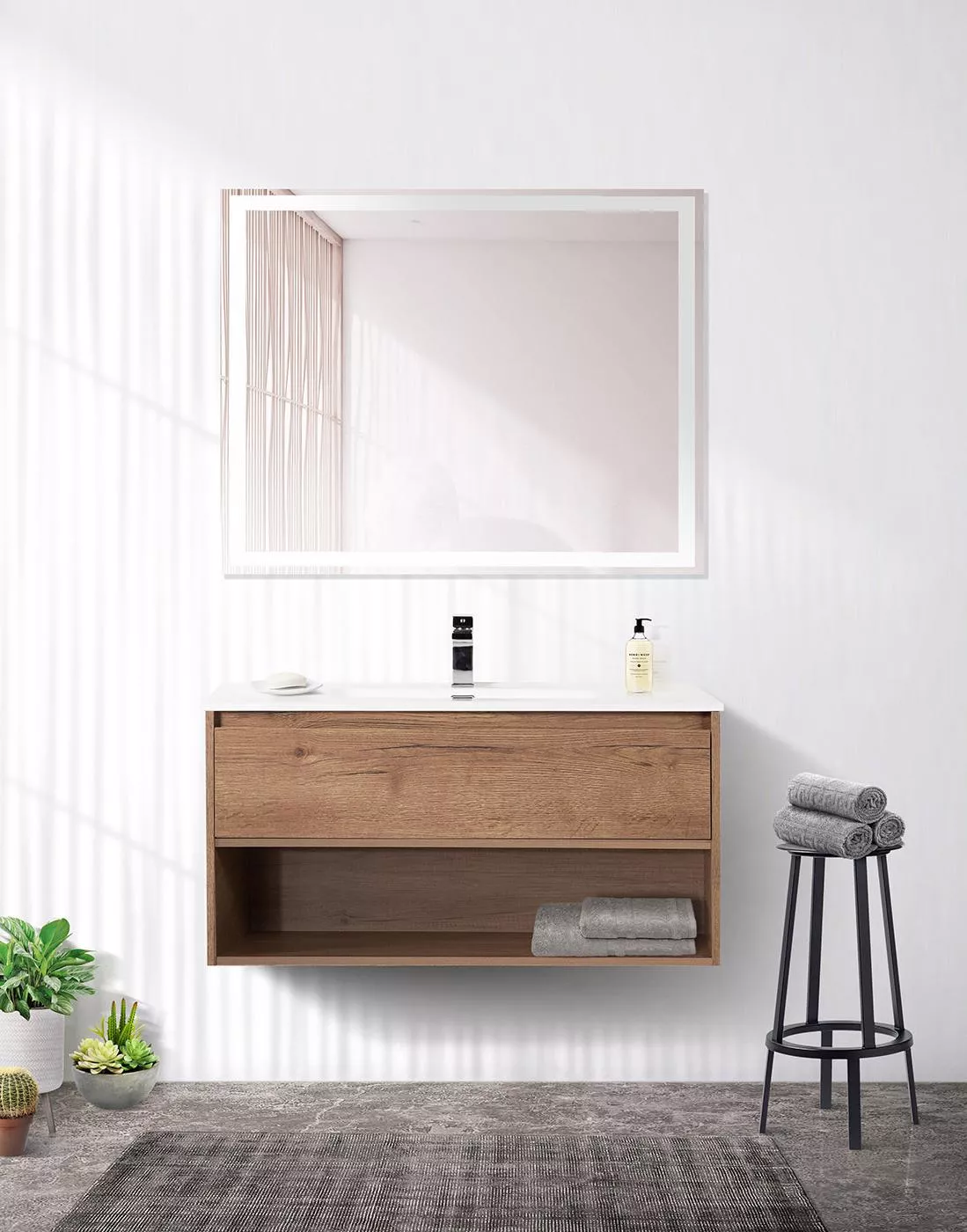 

Комплект мебели BelBagno Kraft 100 темное дерево