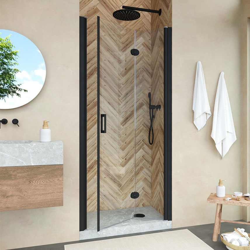 

Душевая дверь в нишу Vegas Glass GPS Novo 95 02М 01 R профиль черный матовый, стекло прозрачное