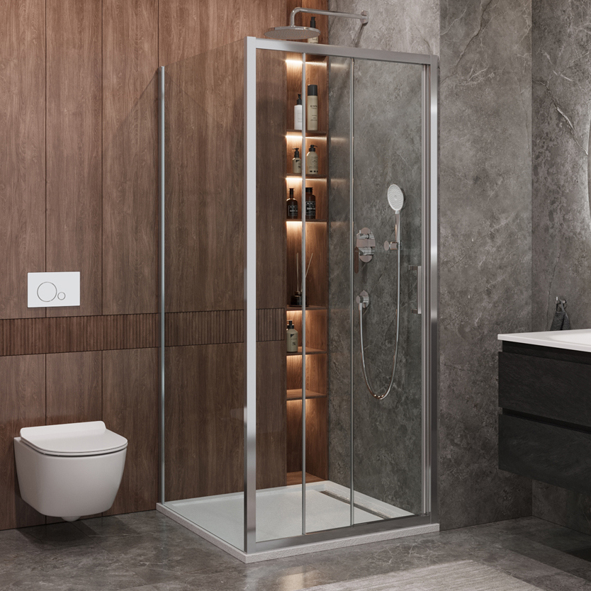 

Душевой уголок Cezares Molveno AF 31 90 C CR IV 90х90 см, профиль хром, стекло прозрачное