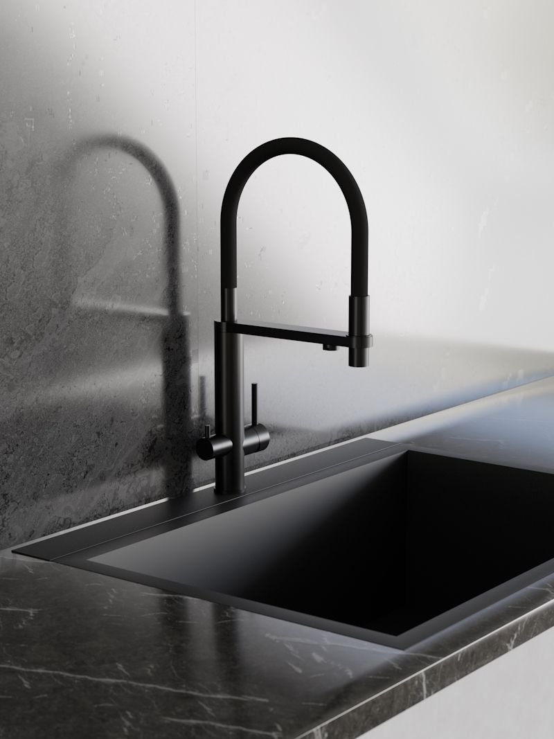 

Cмеситель для кухни с подключением фильтра Кnotlor SS-15/BL, черный