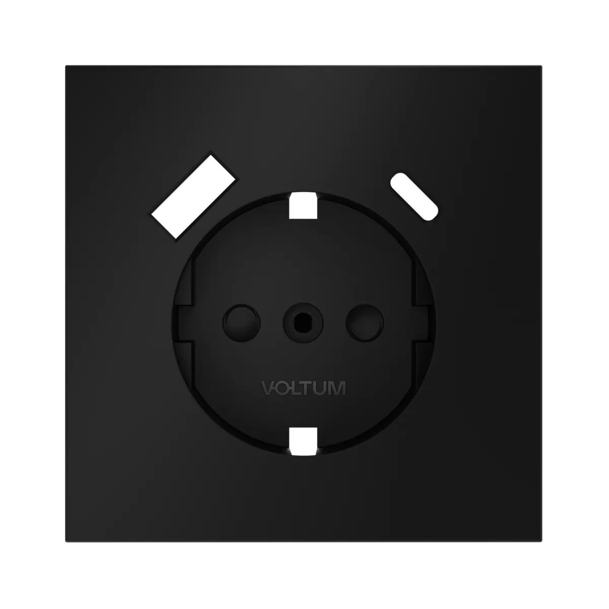 

Накладка для розетки с заземлением и защитными шторками, с USB A+C Voltum S70 (черный матовый) VLS001008