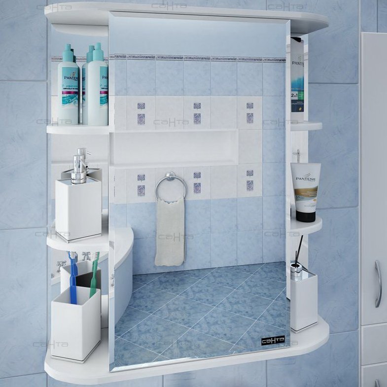 Купить Зеркало в ванную Санта Стандарт 65 см (101044), шкаф-зеркало, белый