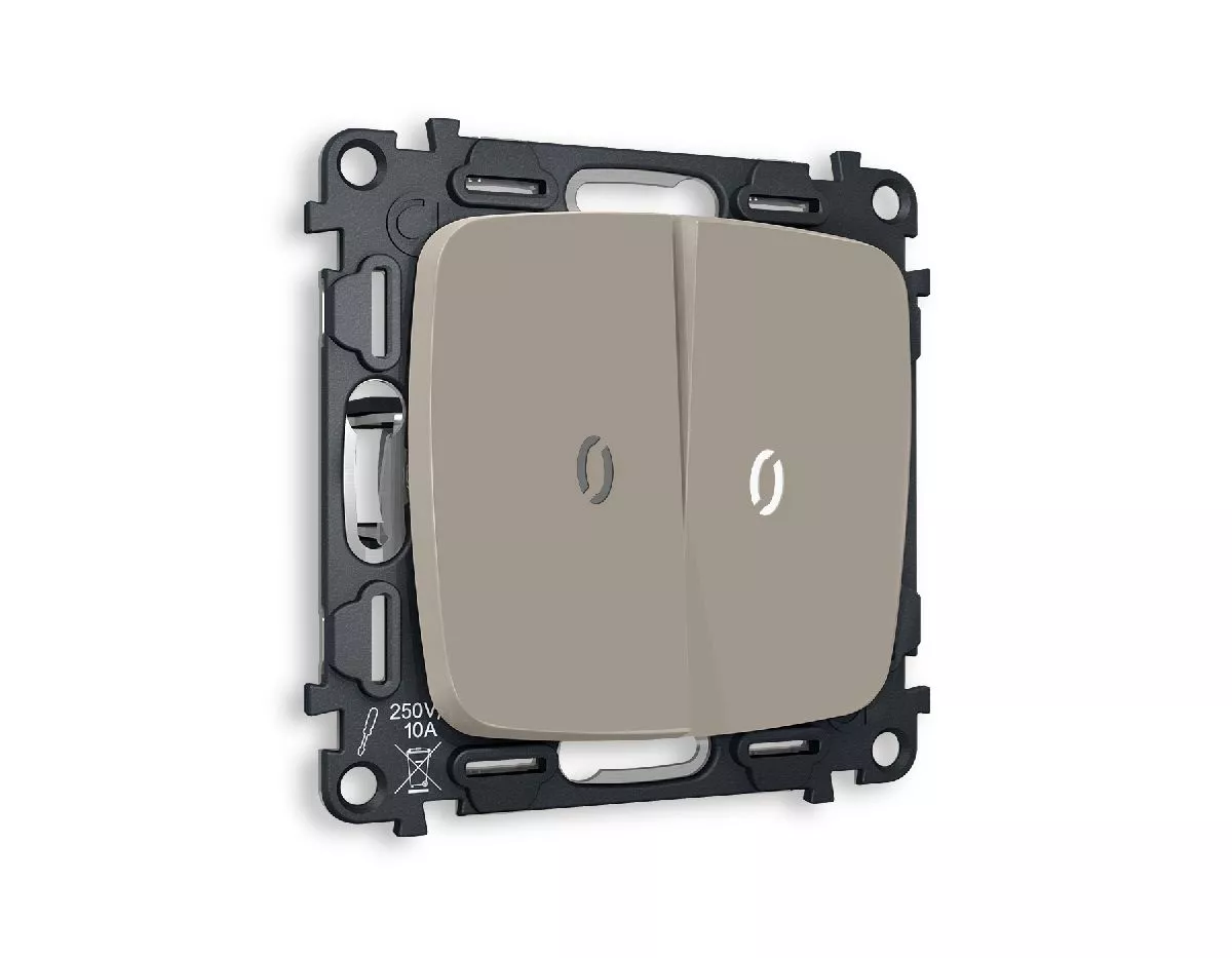 

Комплект механизма 2-кл выключателя с подсветкой Ambrella Volt Omega MO364015