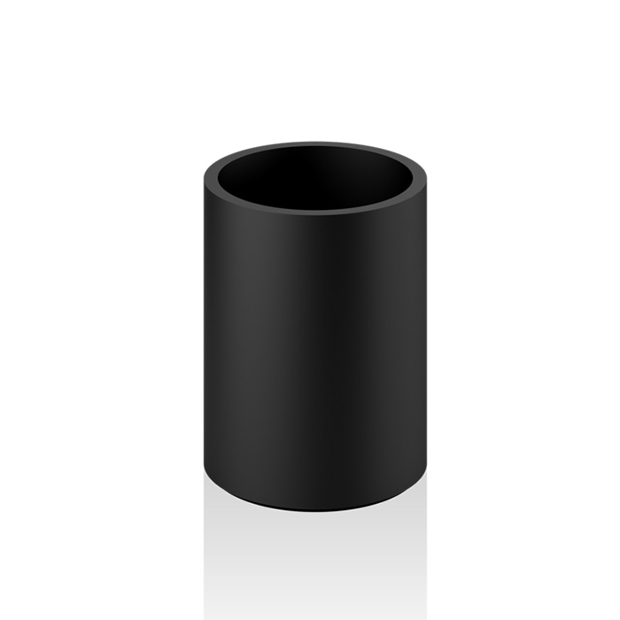 DECOR WALTHER (STONE BER) Стакан настольный, 10 X Ø 8 см, из композита SOLID SURFACE, цвет: черный матовый
