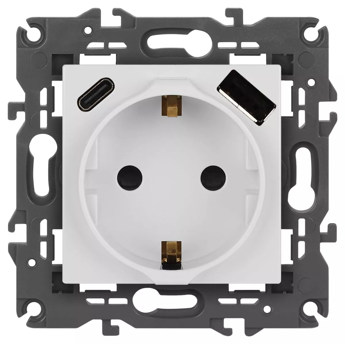 

Розетка со шторками с USB type-A+C Эра Elegance 14-4108-01 Б0067736