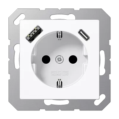   Santehnika Room Розетка 2K+З USB Typ AC Jung A1520-15CAWW