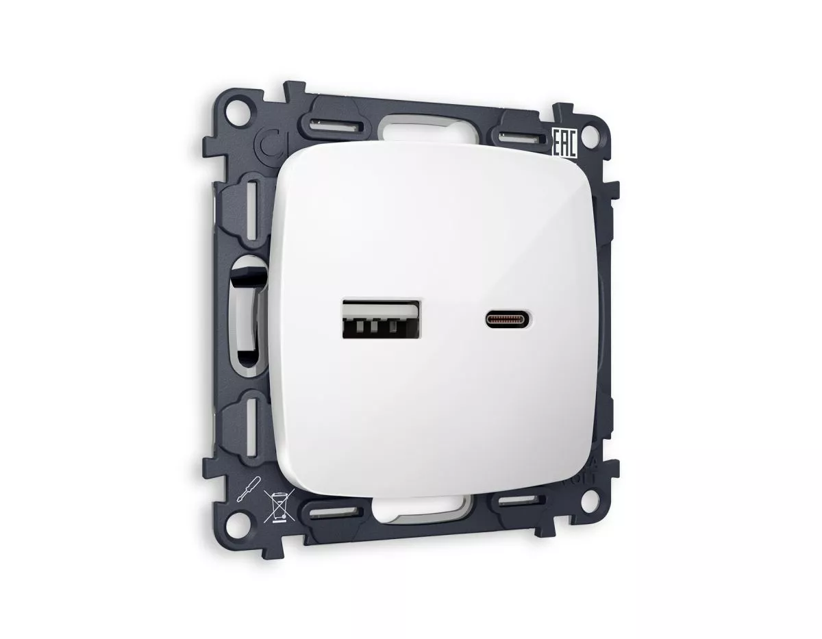 

Комплект механизма розетки USB A+C 20W Ambrella Volt Omega (OP1110, VM177) MO111010