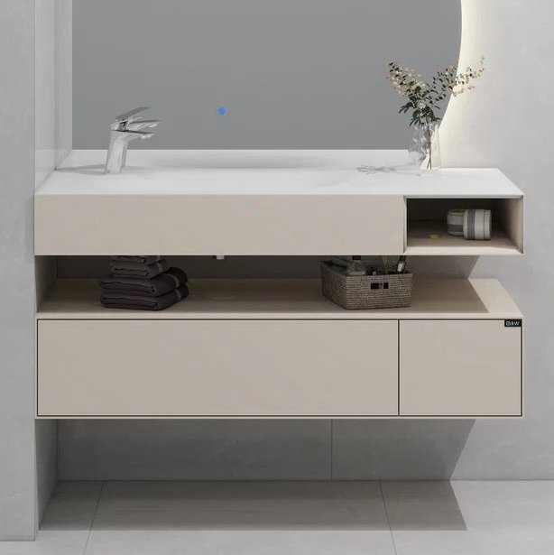 Тумба с раковиной Black White Universe U9551200L C03 khaki matt matt white 132300₽