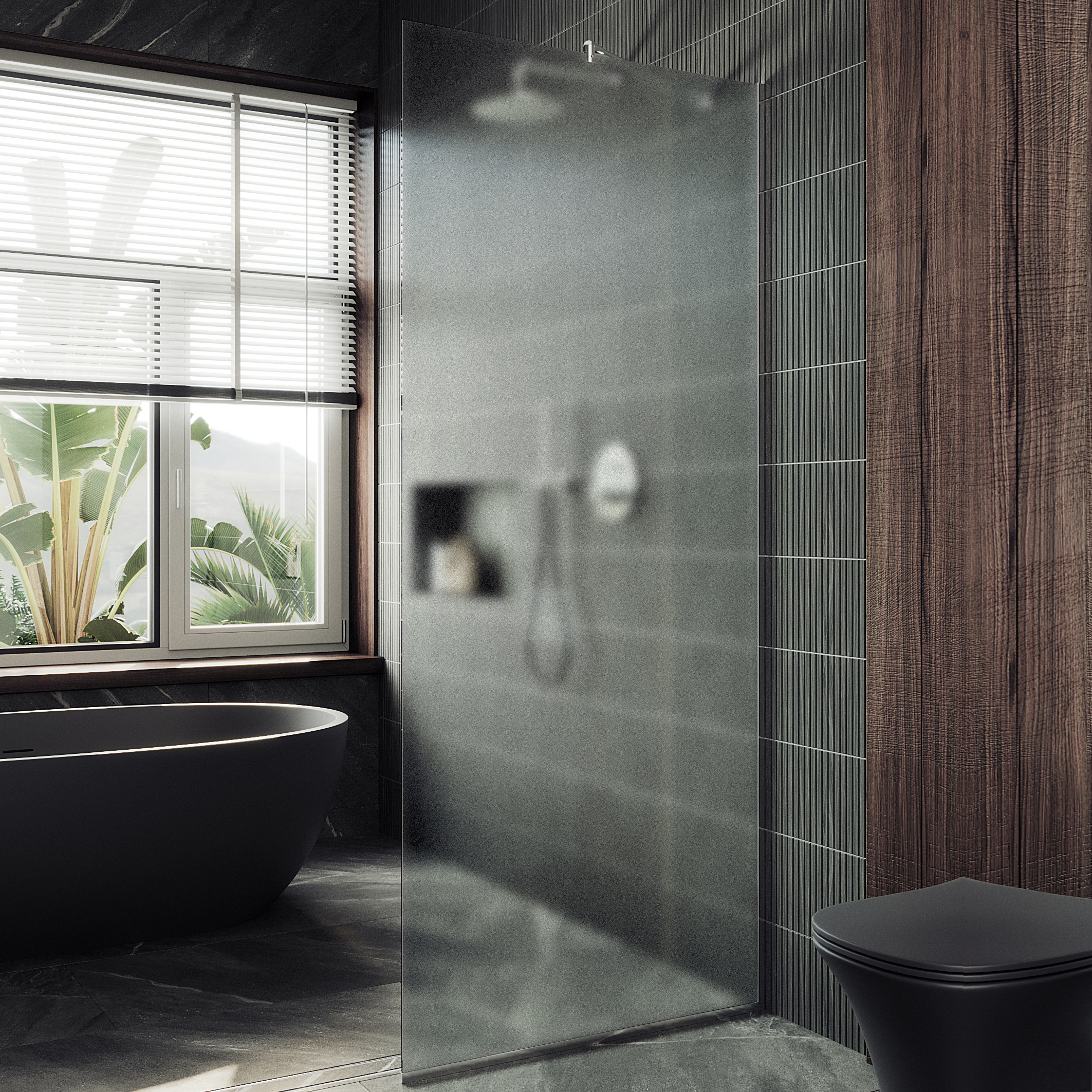 

Душевая перегородка Maybahglass MGD-1357-5у 99 см, профиль хром матовый, стекло сатин