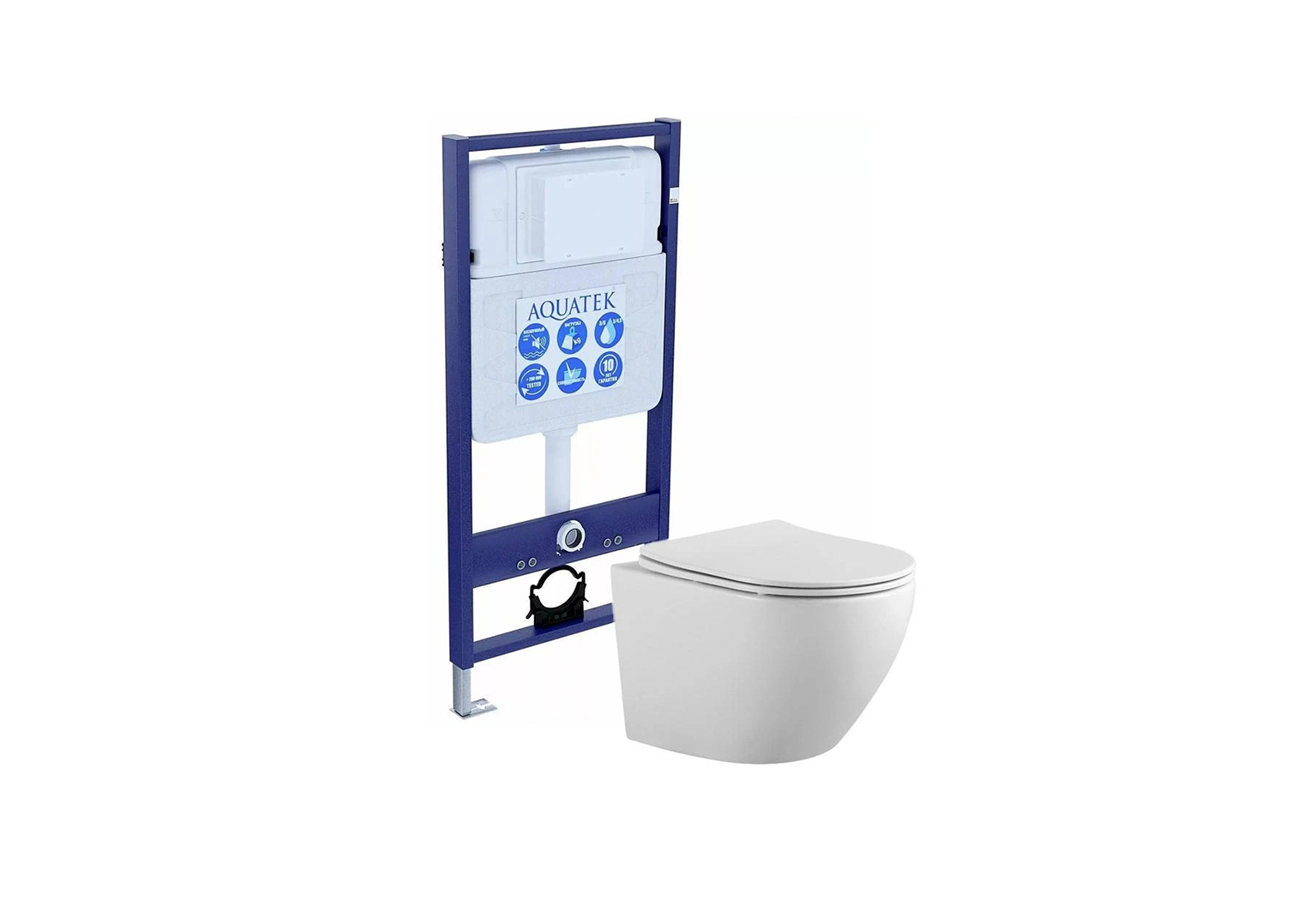 

Комплект унитаз с инсталляцией SET AQUATEK ЕВРОПА с тонким сиденьем soft-close