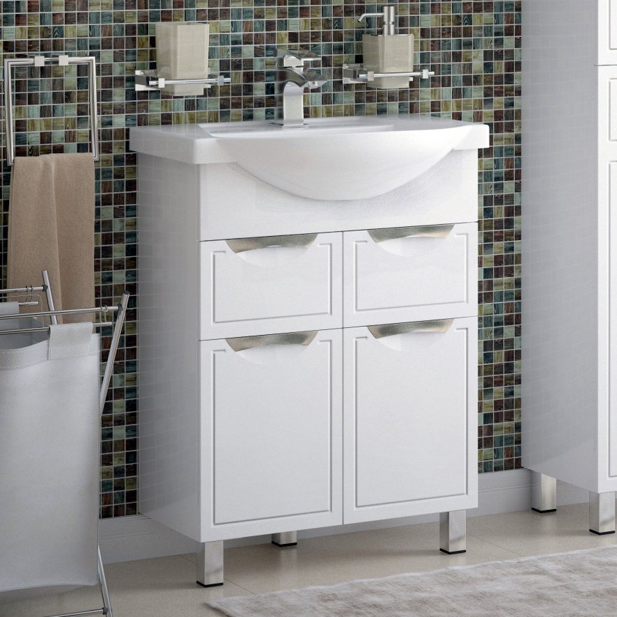 

Тумба под раковину без столешницы Corozo Монро Z2 65 белая