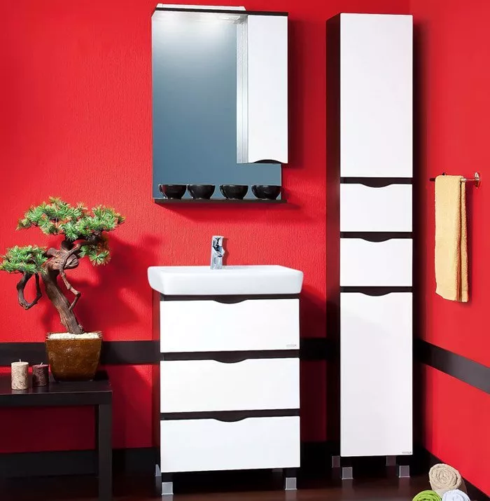 

Мебель для ванной Бриклаер Токио 60 венге, белый глянец