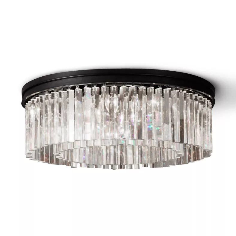 

Потолочная люстра Delight Collection 1920s Odeon KR0387C-10B/P black/clear