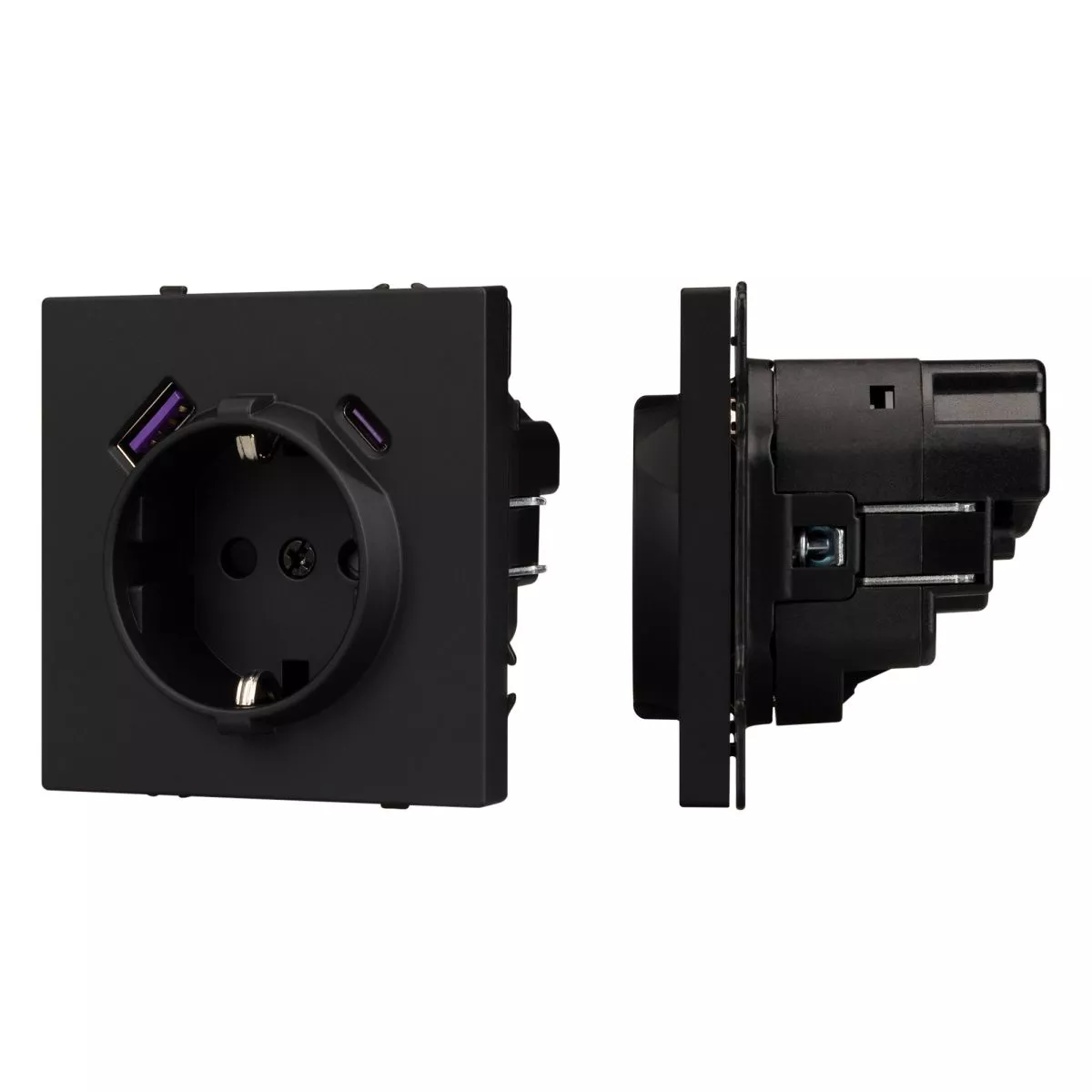 

Механизм розетки с USB зарядкой Arlight SCT-NOBE-MUAC-SFPL-BK (230V, 16A) 054285