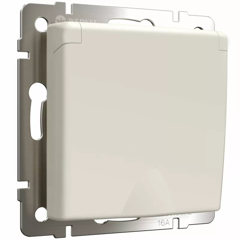 

Розетка с заземлением и шторками c крышкой Werkel 4690389213175 W1171262