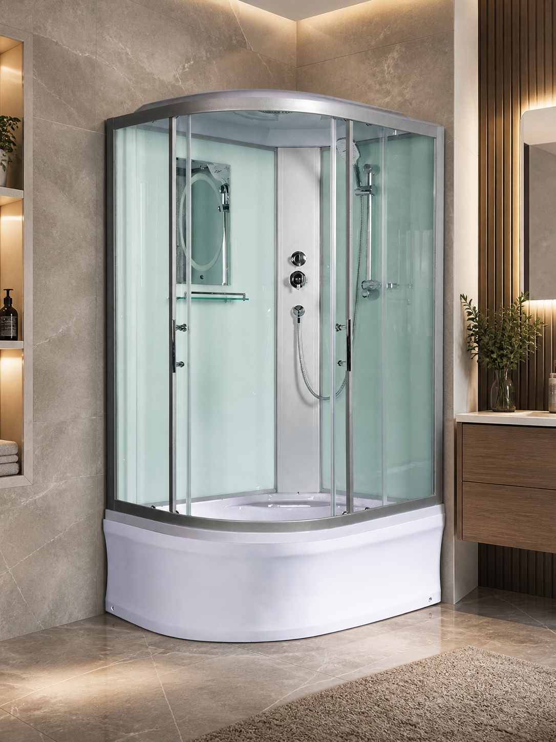 Душевая кабина WeltWasser WW500 Halle 1202 120x90 R 10000003313 профиль хром, стекло прозрачное