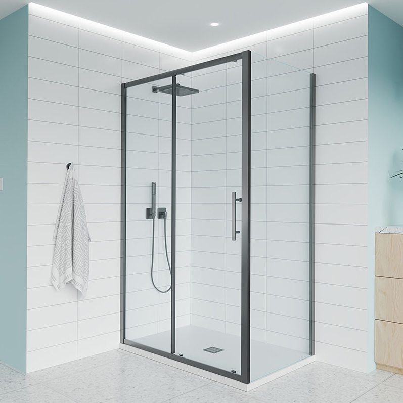 

Душевой уголок Veconi Evo 100SP GR 130х120 см, профиль брашированный графит, стекло прозрачное