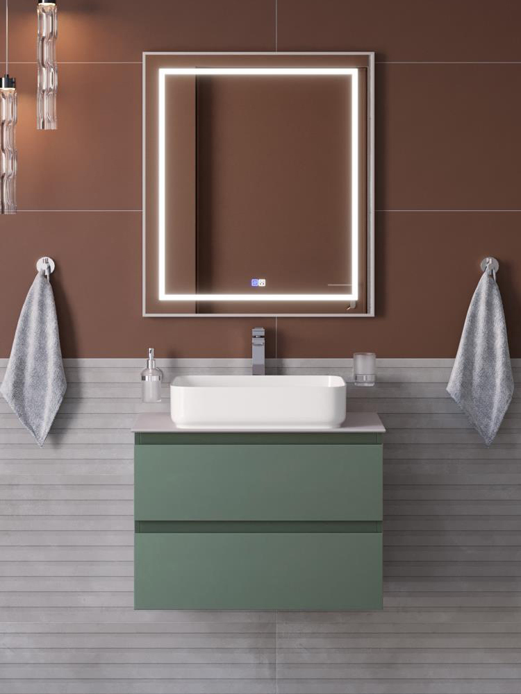 

Мебель для ванной комнаты BelBagno Kraft 60 подвесная, матовая еловая, столешница kep-60-bo, раковина BB1304