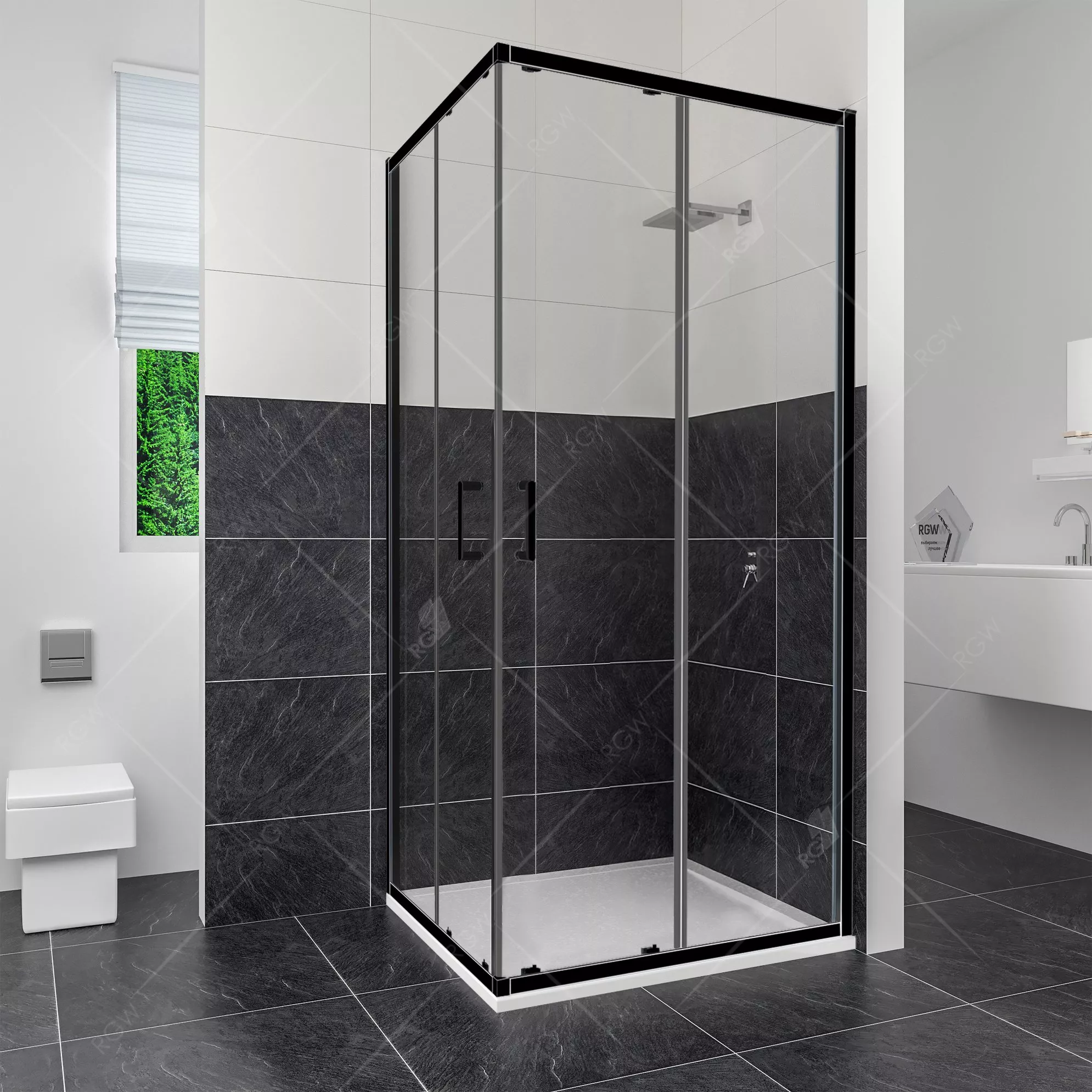 

Душевой уголок RGW Classic CL-34 100х100, профиль черный