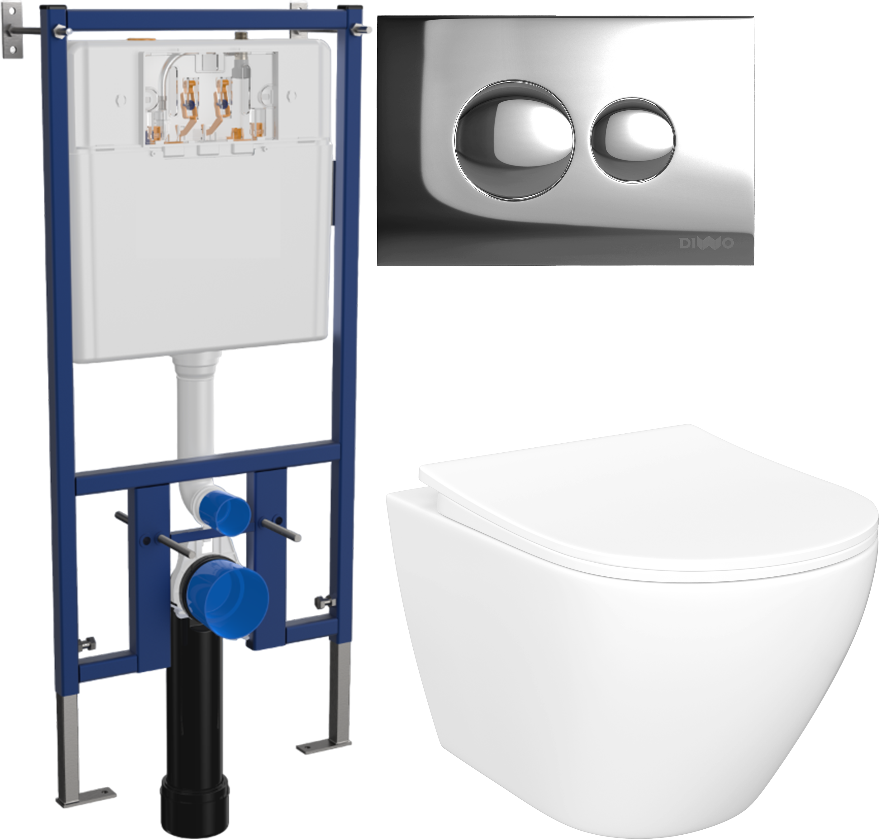 

Комплект 6 в 1: Инсталляция DIWO 4501 + Унитаз подвесной Кронборг S28401WH безободковый + Сиденье с микролифтом + Кнопка 7312 хром + Комплект шумоизоляции, креплений