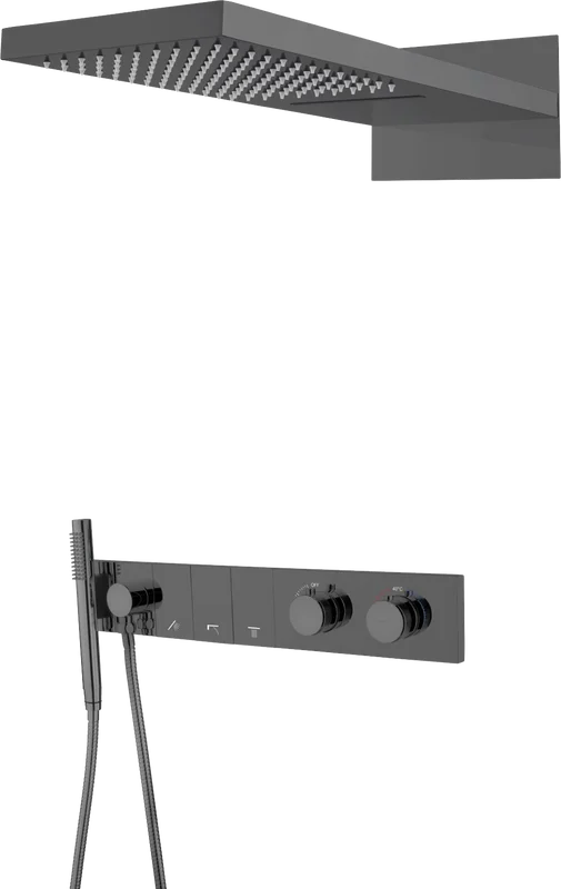 

Душевой комплект Boheme Zodiac 133-SGM термостат, С ВНУТРЕННЕЙ ЧАСТЬЮ, shine gun metal