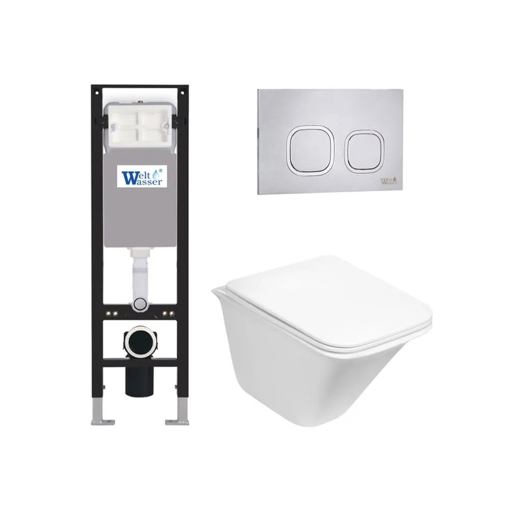 

Комплект унитаза WeltWasser Rotbach 004 с инсталляцией AMBERG 350 белый, с сиденьем микролифт и клавишей смыва AMBERG RD-MT CR хром матовый