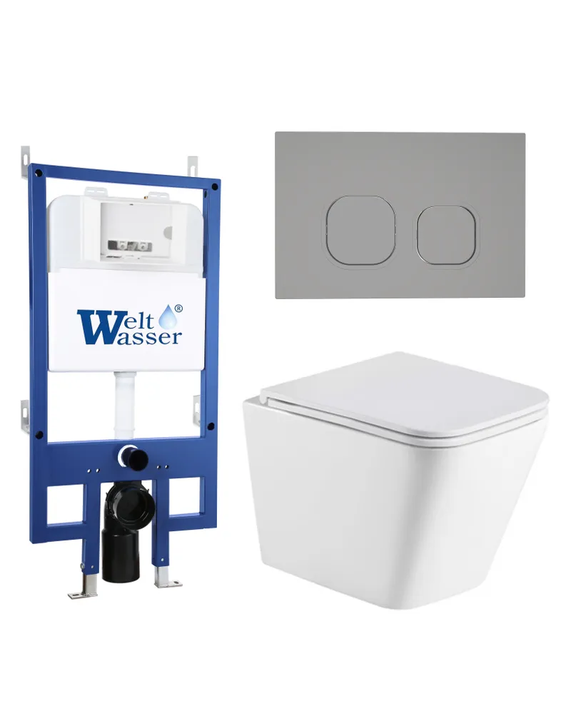 

Комплект унитаза WeltWasser Gelbach с инсталляцией BAMBERG 545 белый матовый, с сиденьем микролифт и клавишей смыва BAMBERG CR хром