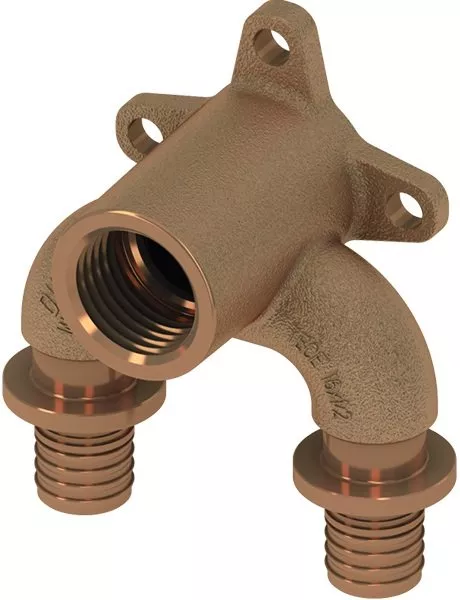 

TECE Тройник угловой с настенным креплением, закругленный, бронза 16 × Rp 1/2" × 16 708625