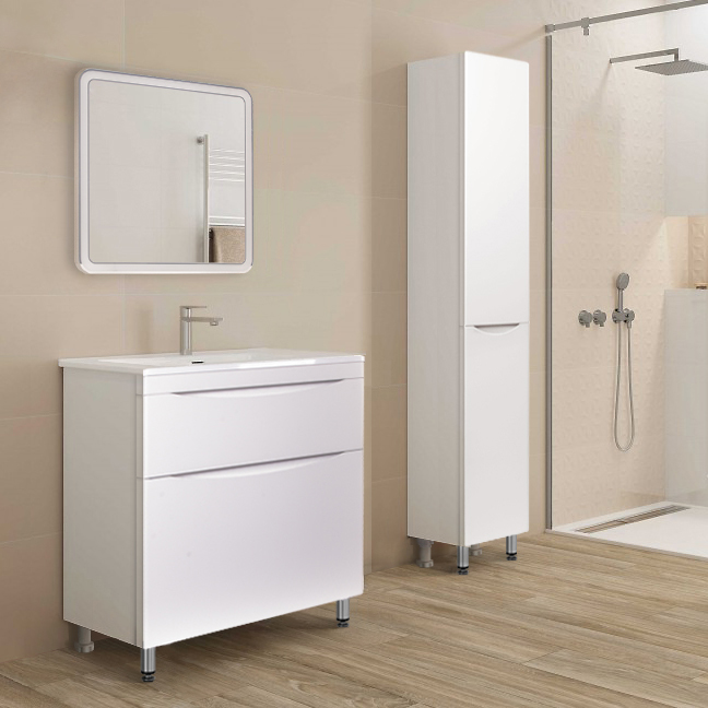 

Мебель для ванной комнаты Style Line Бергамо Мини 70 Люкс Plus напольная, антискрейтч белая