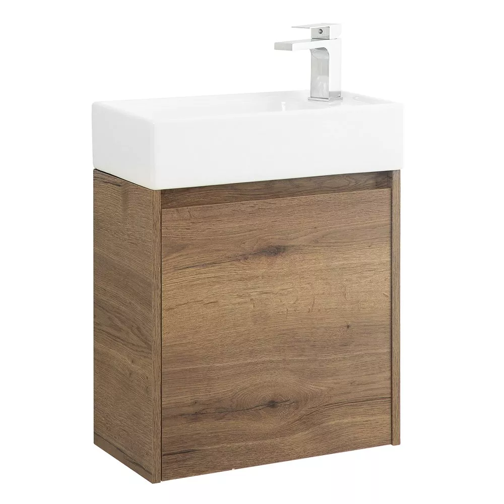 

Тумба под раковину Belbagno Kraft Mini 50 R темное дерево