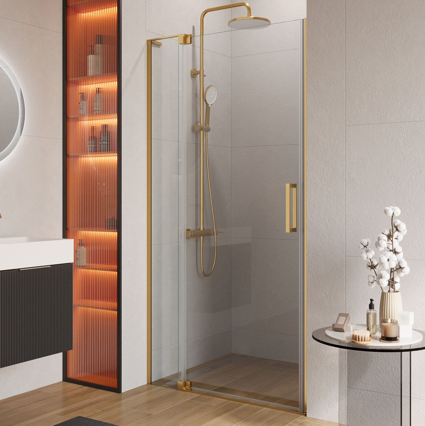 

Душевая дверь в нишу Cezares Slider SLIDER-B-1-100/110-C-BORO профиль золото, стекло прозрачное