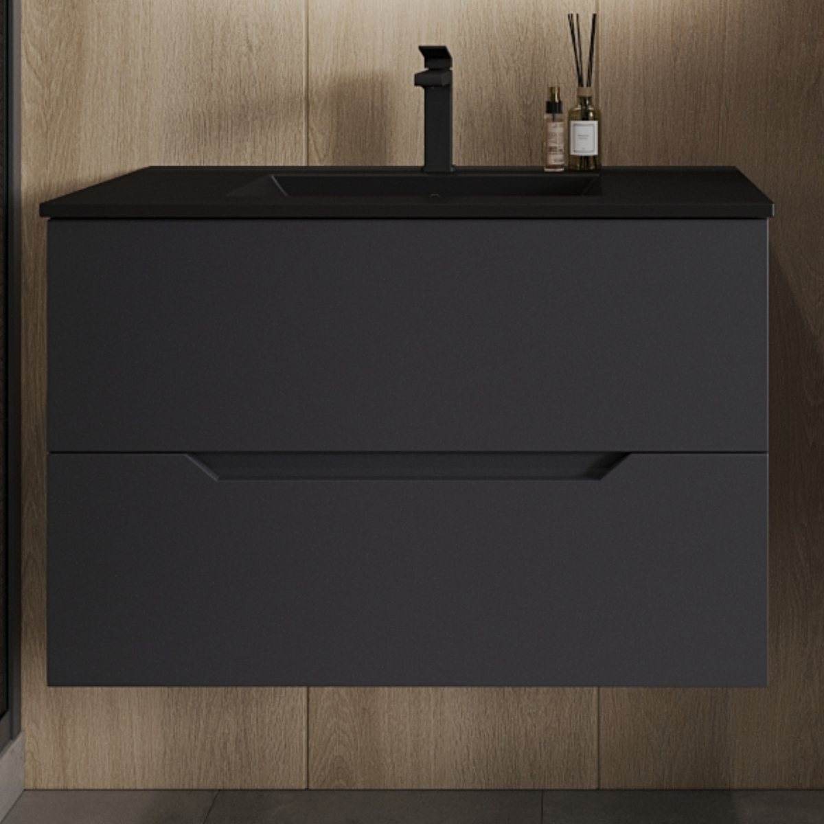 

Тумба с раковиной Orange Line Li-80Tug+BLRA 80 графит матовый