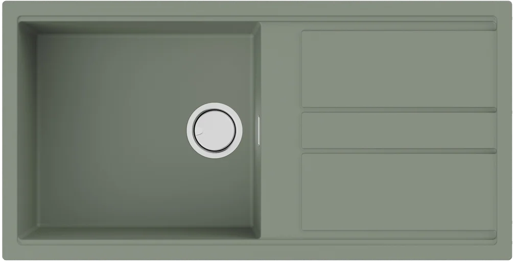 Керамические мойки  Santehnika Room Мойка кухонная Omoikiri Kitagawa Artceramic 100x51.5 зеленый матовый, wind green