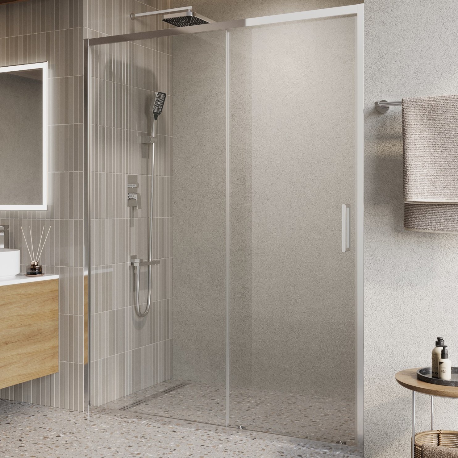 

Душевая дверь в нишу BelBagno Luce BF-1-150-C-Cr профиль хром, стекло прозрачное