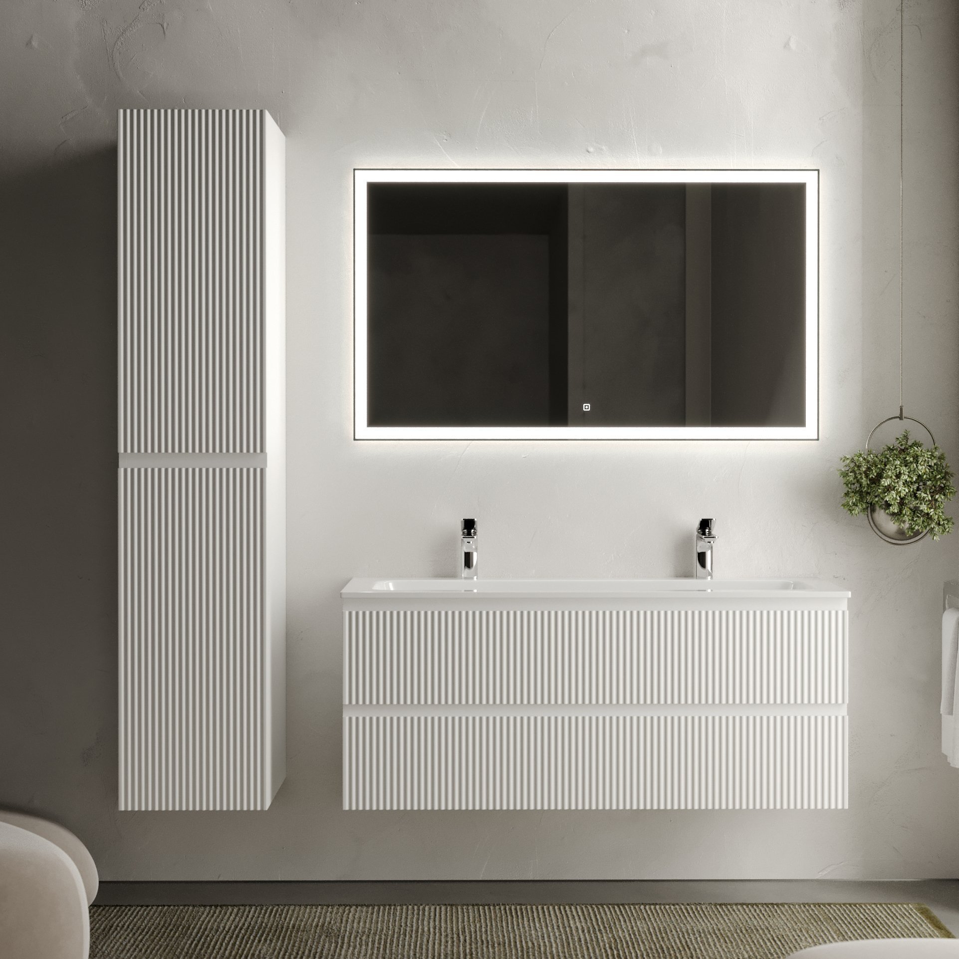 

Мебель для ванной комнаты Sancos Snob R 120 см, bianco, раковина CN7016