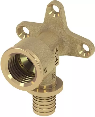 

TECE Уголок с настенным креплением, латунь 16 × Rp 1/2" 768516