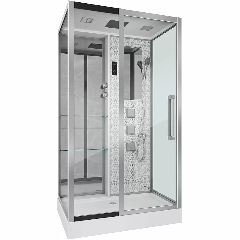 

Душевая кабина Niagara Lux 82х120 хром стекло прозрачное с гидромассажем