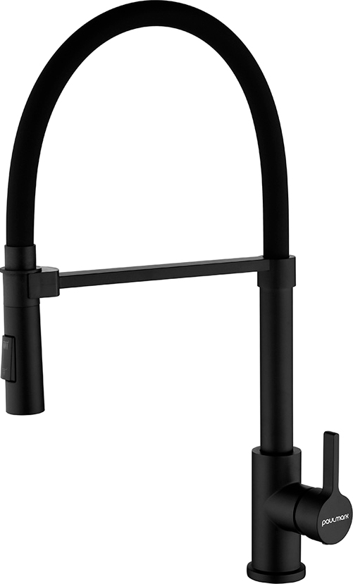 

Смеситель для кухни Paulmark Halt Ha214021-AN с гибким изливом, антрацит