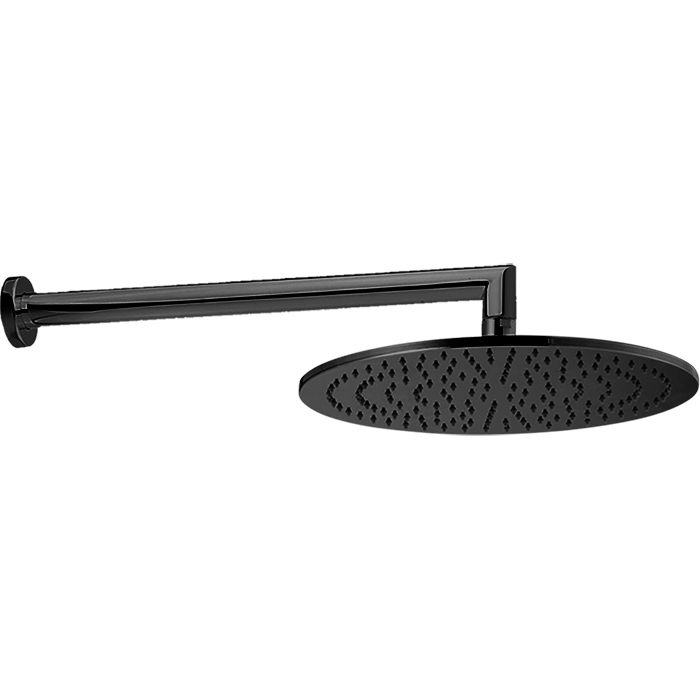 CISAL Shower Верхний душ D300 мм с настенным держателем L400 мм, цвет черный матовый