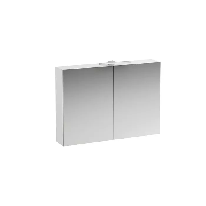 

LAUFEN (Base) Зеркальный шкафчик 1000х185х700 мм, 2 дверцы, подсветка, розетка, выключат., корпус белый глянец