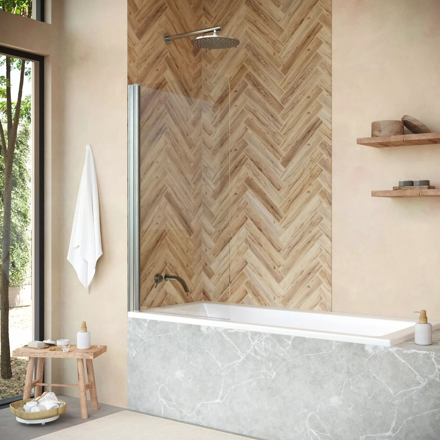 

Шторка на ванну Vegas Glass EV Novo 76 04 01 профиль никель, стекло прозрачное