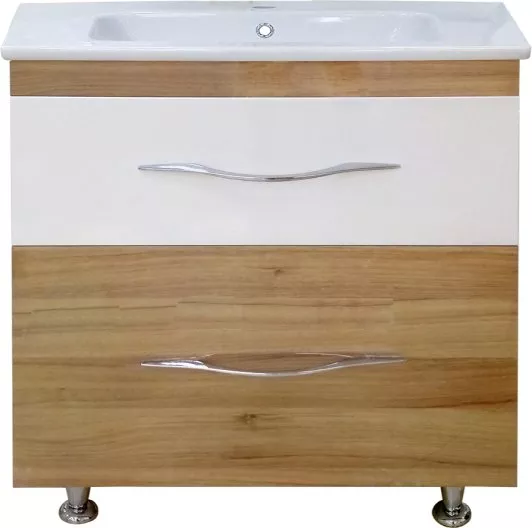 

Тумба с раковиной Misty Турин 80 орех, Белый;светлое дерево