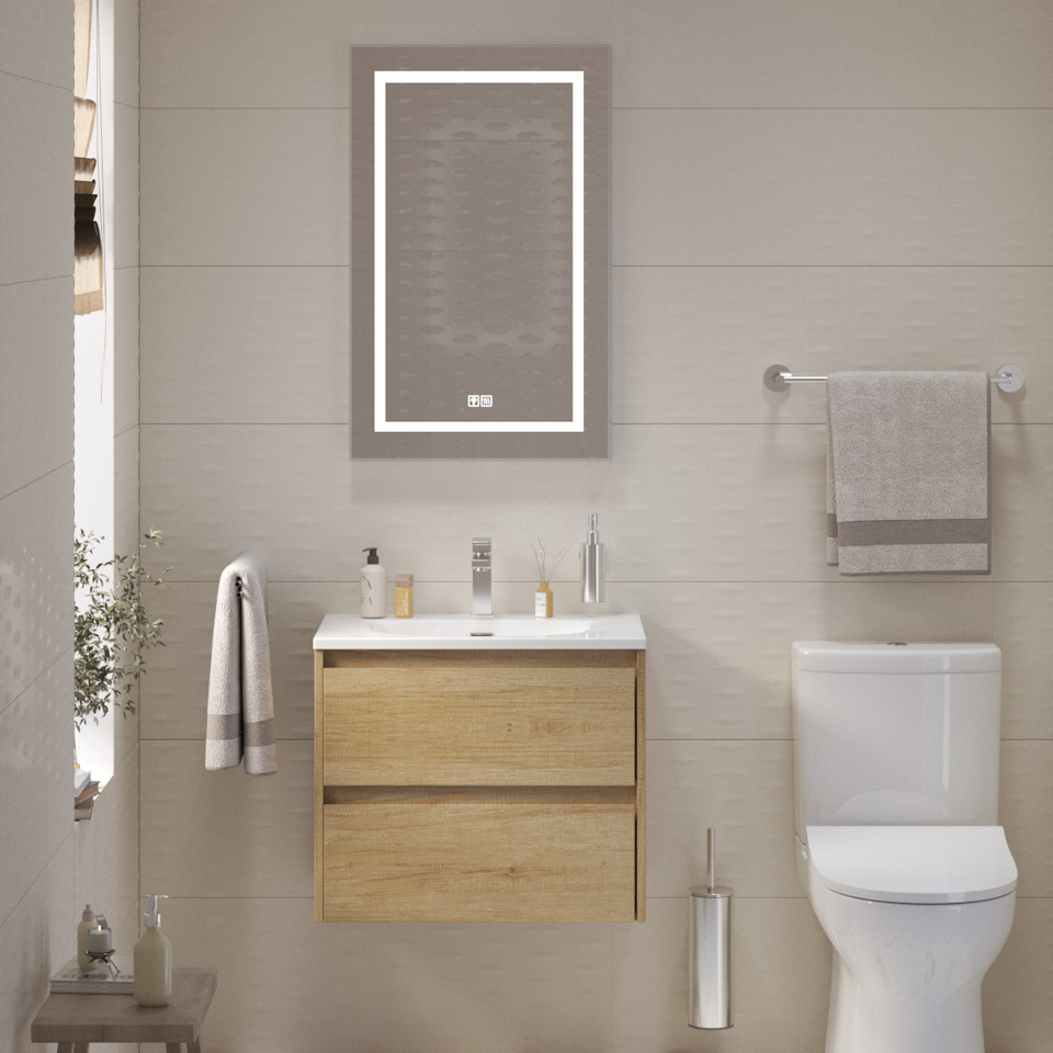 

Мебель для ванной комнаты BelBagno Kraft 39 60 rovere nebrasca nature, раковина BB-8099-3-60