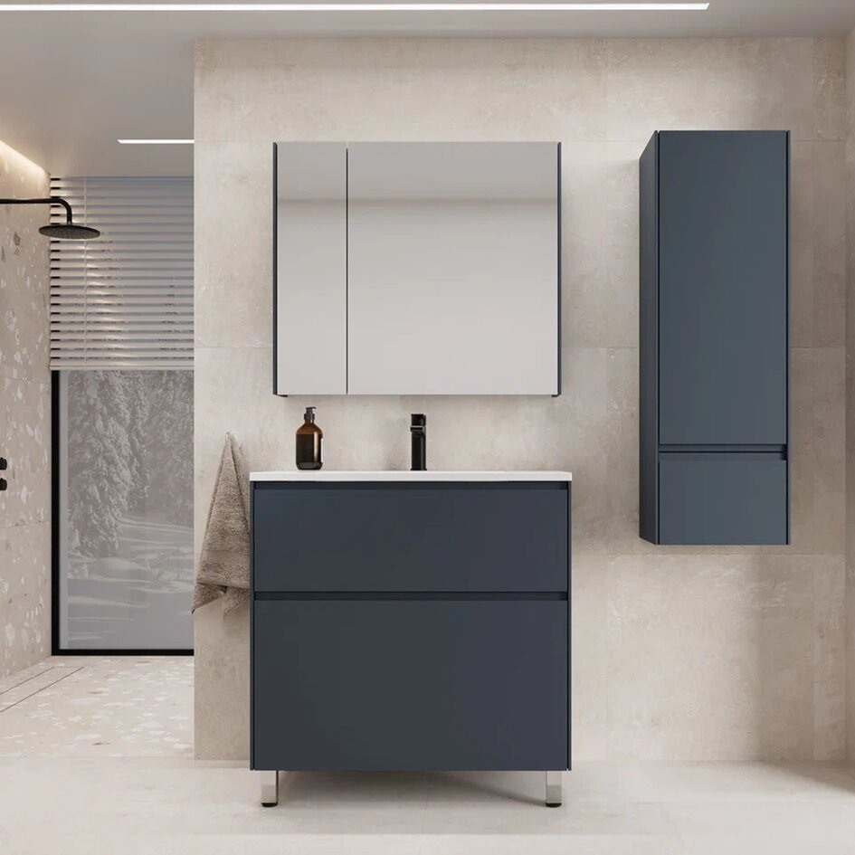 

Мебель для ванной комнаты Style Line Лима 100 см напольная LINE 100 2 ящика PLUS Графит ЭМАЛЬ