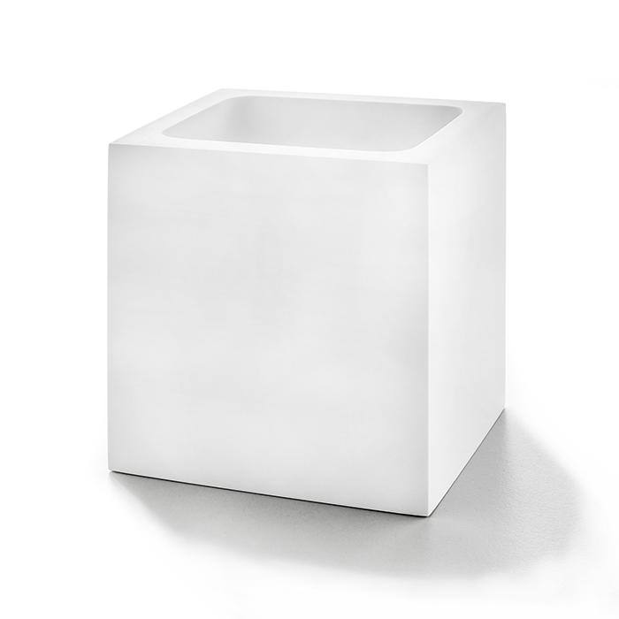 

3SC(BeMood White) Стакан для зубных щеток квадратный 10х10х8 см, композит Solid Surface, белый матовый