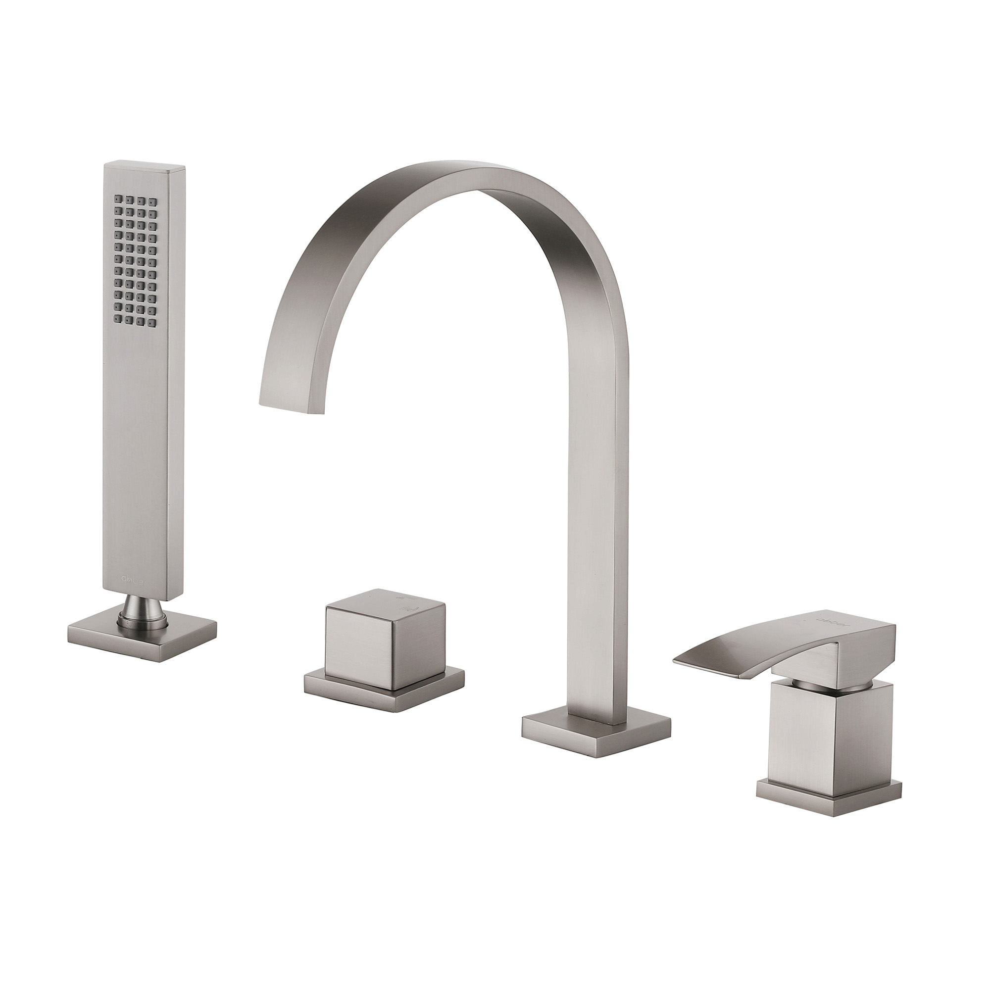 

Смеситель на борт ванны Abber Wasserfall AF8613SP сатин