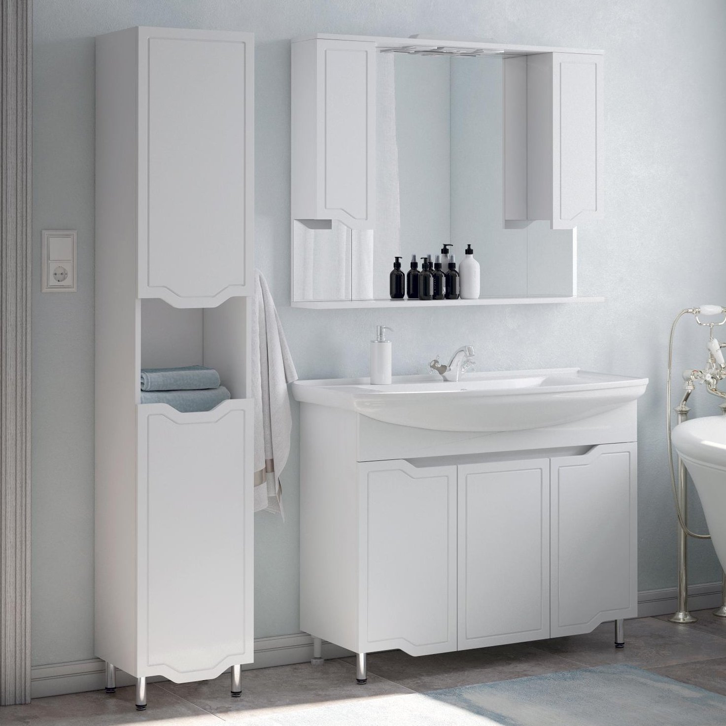 

Мебель для ванной комнаты Corozo Мирра 105 белая